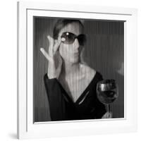 Loren with Wine-NaxArt-Framed Art Print