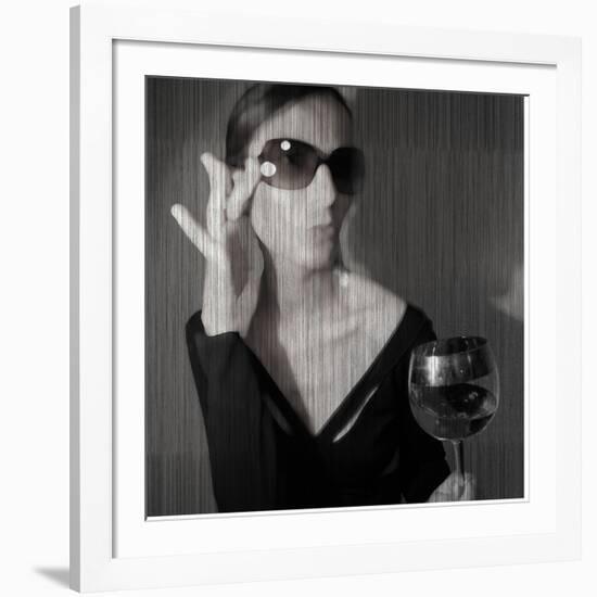 Loren with Wine-NaxArt-Framed Art Print