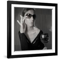 Loren with Wine-NaxArt-Framed Art Print