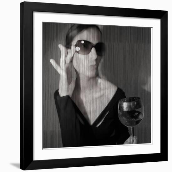 Loren with Wine-NaxArt-Framed Art Print