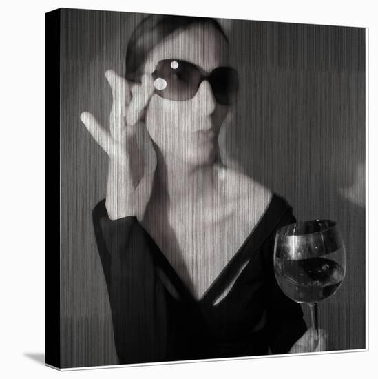 Loren with Wine-NaxArt-Stretched Canvas