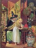 The Old Witch Combing Gerda's Hair in 'The Snow Queen', from Hans Christian Andersen's Fairy Tales-Lorens Frolich-Framed Giclee Print