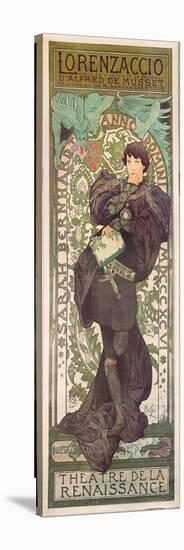 Lorenzaccio , with Sarah Bernhardt, at the Renaissance at the Théâtre De La Renaissance (Poster),-Alphonse Marie Mucha-Stretched Canvas