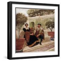 Lorenzo and Jessica, Illustration from 'The Merchant of Venice', c.1910-Sir James Dromgole Linton-Framed Giclee Print