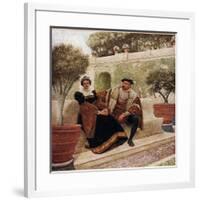 Lorenzo and Jessica, Illustration from 'The Merchant of Venice', c.1910-Sir James Dromgole Linton-Framed Giclee Print