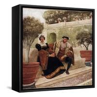 Lorenzo and Jessica, Illustration from 'The Merchant of Venice', c.1910-Sir James Dromgole Linton-Framed Stretched Canvas