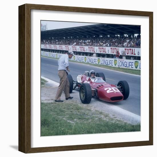 Lorenzo Bandini in a Ferrari 312, French Grand Prix, Reims, France, 1966-null-Framed Photographic Print