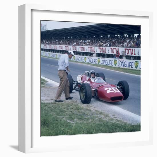 Lorenzo Bandini in a Ferrari 312, French Grand Prix, Reims, France, 1966-null-Framed Photographic Print