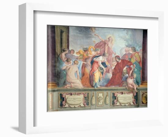 Lorenzo De Medici and Apollo Welcome the Muses and Virtues to Florence-Cecco Bravo-Framed Giclee Print