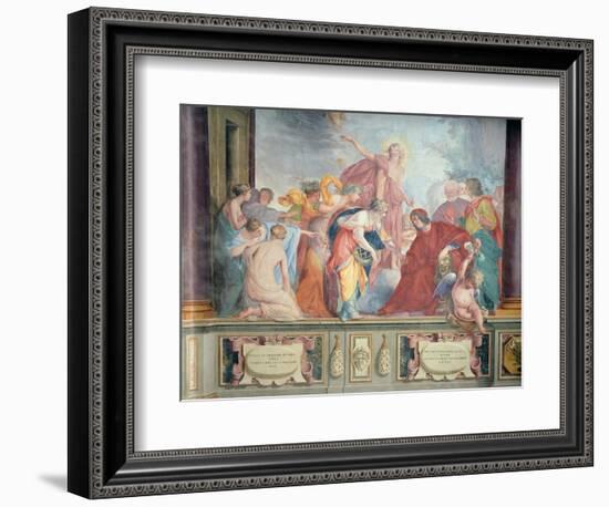 Lorenzo De Medici and Apollo Welcome the Muses and Virtues to Florence-Cecco Bravo-Framed Giclee Print