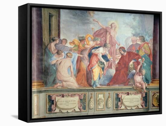 Lorenzo De Medici and Apollo Welcome the Muses and Virtues to Florence-Cecco Bravo-Framed Stretched Canvas