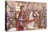 Lorenzo De Medici Reviews Loyal Soldiers in Florence's Piazza Di Signoria-null-Stretched Canvas