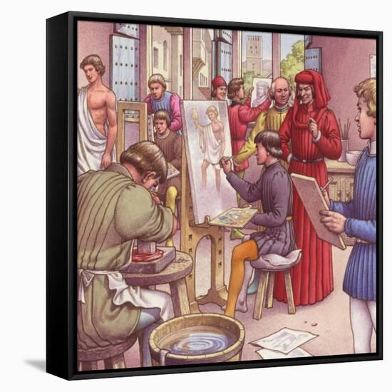Lorenzo De Medici Visits the School for Artists-Pat Nicolle-Framed Stretched Canvas