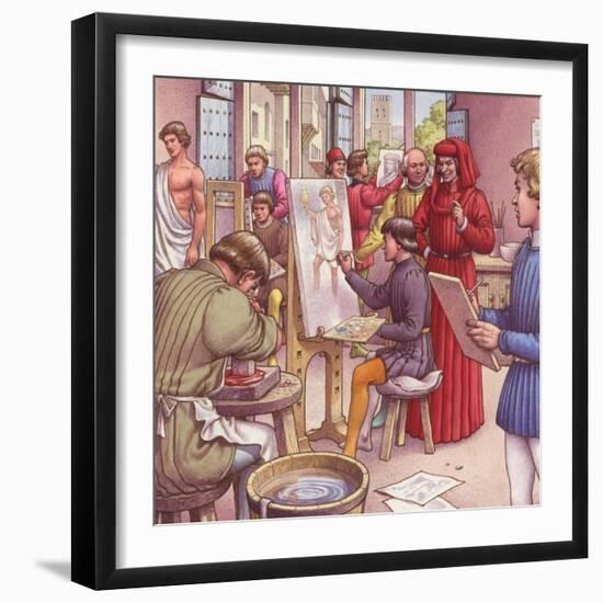 Lorenzo De Medici Visits the School for Artists-Pat Nicolle-Framed Giclee Print