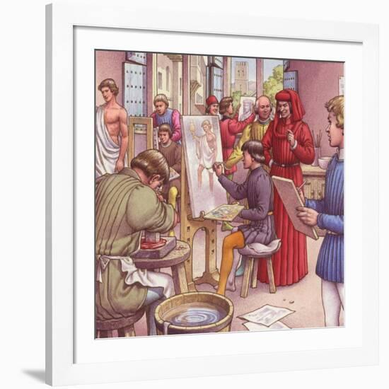 Lorenzo De Medici Visits the School for Artists-Pat Nicolle-Framed Giclee Print