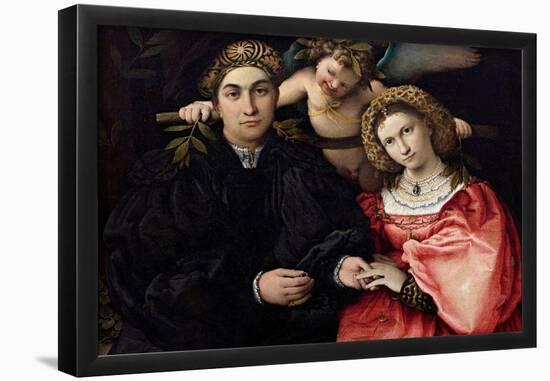 Lorenzo Lotto / 'Micer Marsilio Cassotti and his wife Faustina', 1523, Italian School, Oil on ca...-LORENZO LOTTO-Framed Poster