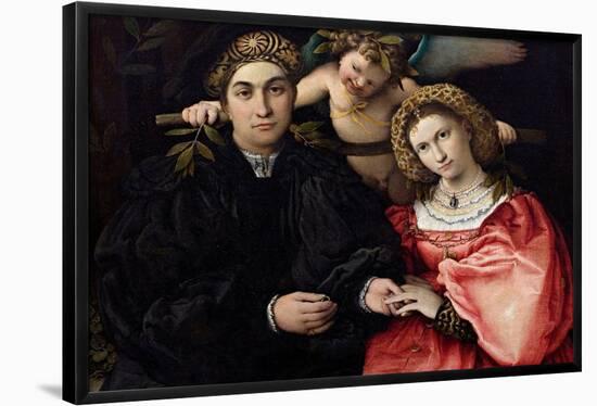 Lorenzo Lotto / 'Micer Marsilio Cassotti and his wife Faustina', 1523, Italian School, Oil on ca...-LORENZO LOTTO-Framed Poster