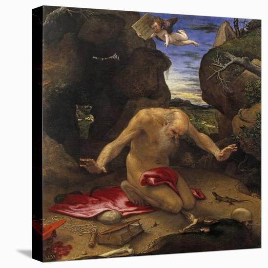 Lorenzo Lotto / Penitent Saint Jerome, 1546-Lorenzo Lotto-Stretched Canvas