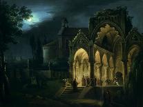 Death of Romeo and Juliet in Moonlit Landscape-Lorenzo Scarabellotto-Stretched Canvas