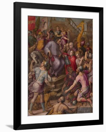 Lorenzo the Magnificent Receives the Tribute of the Ambassadors, 1556-1558-Giorgio Vasari-Framed Giclee Print