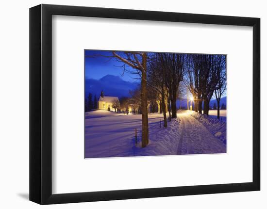 Loretokapelle close Sankt Märgen in winter at night, Black Forest, Baden-Wurttemberg, Germany-Markus Lange-Framed Photographic Print