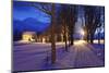 Loretokapelle close Sankt Märgen in winter at night, Black Forest, Baden-Wurttemberg, Germany-Markus Lange-Mounted Photographic Print