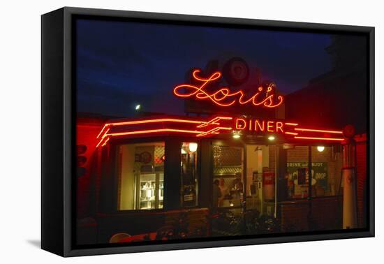 Lori's Diner at Night, San Francisco, California-Anna Miller-Framed Stretched Canvas