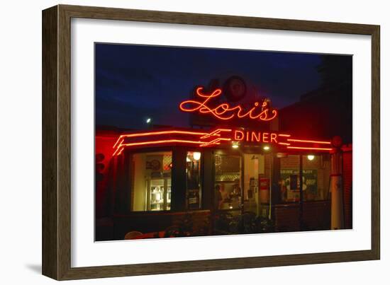 Lori's Diner at Night, San Francisco, California-Anna Miller-Framed Photographic Print