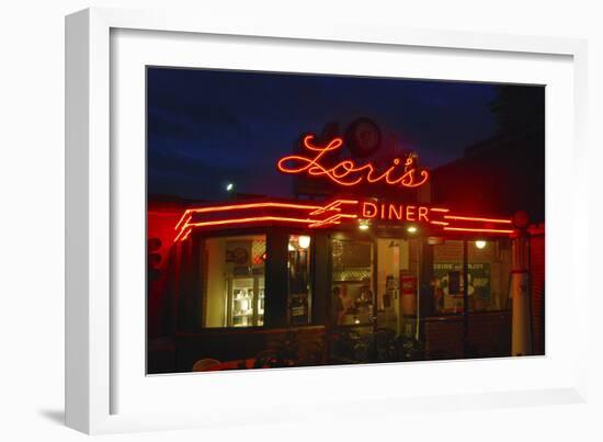 Lori's Diner at Night, San Francisco, California-Anna Miller-Framed Photographic Print