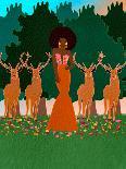 Lady In The Flower Field-Lorintheory-Art Print