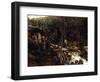 Lormes - a Torrent with a Standing Peasant, Spinning Wool, 1842-Jean-Baptiste-Camille Corot-Framed Giclee Print