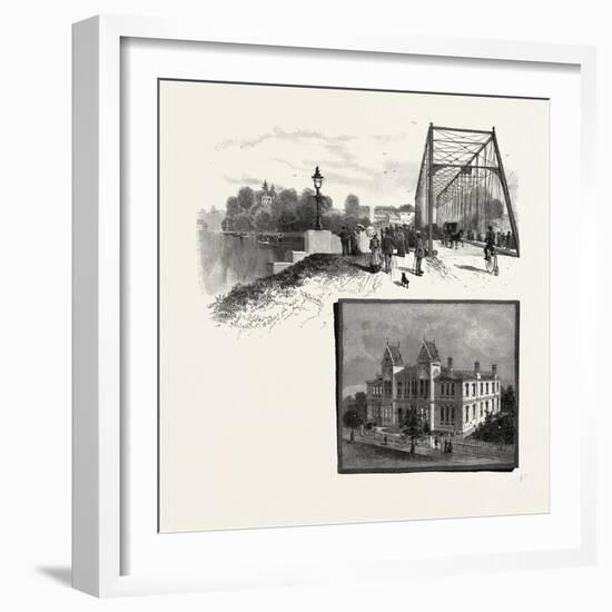 Lorne Bridge, Brantford (Top), Collegiate Institute, Brantford (Bottom), Canada, Nineteenth Century-null-Framed Giclee Print