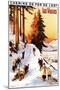 Lorraine, France - Sledding and Skiing at Vosges Poster-Lantern Press-Mounted Art Print