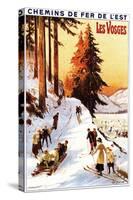 Lorraine, France - Sledding and Skiing at Vosges Poster-Lantern Press-Stretched Canvas