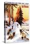 Lorraine, France - Sledding and Skiing at Vosges Poster-Lantern Press-Stretched Canvas
