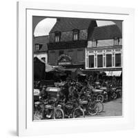 Lorries and Motorcycles of the Indian Army Corps, Merville, France, World War I, 1914-1918-null-Framed Photographic Print