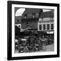 Lorries and Motorcycles of the Indian Army Corps, Merville, France, World War I, 1914-1918-null-Framed Photographic Print