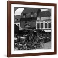 Lorries and Motorcycles of the Indian Army Corps, Merville, France, World War I, 1914-1918-null-Framed Photographic Print