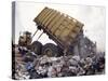 Lorry Arrives at Waste Tipping Area at Landfill Site, Mucking, London-Louise Murray-Stretched Canvas