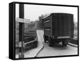 Lorry Going over Bridge-null-Framed Stretched Canvas