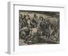 Los 200 cavalleros compañeros de los siete Infantes, cercados de la muchedumbre de los Moros...-null-Framed Giclee Print