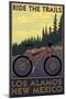 Los Alamos, New Mexico - Mountain Bike Scene-Lantern Press-Mounted Art Print