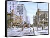 Los Angeles: 5Th And Hill-Stanton Manolakas-Framed Stretched Canvas