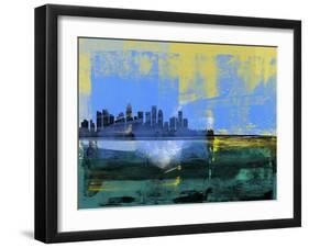 Los Angeles Abstract Skyline I-Emma Moore-Framed Art Print