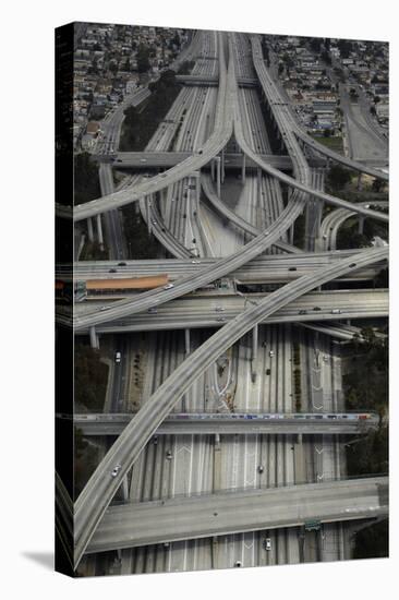 Los Angeles, Aerial of Judge Harry Pregerson Interchange and Highway-David Wall-Stretched Canvas