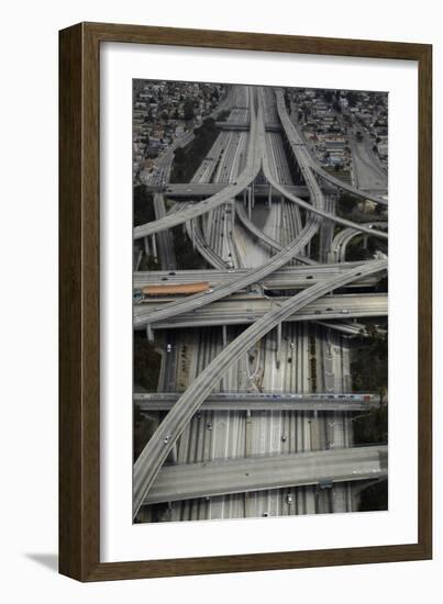 Los Angeles, Aerial of Judge Harry Pregerson Interchange and Highway-David Wall-Framed Photographic Print