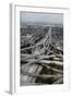 Los Angeles, Aerial of Judge Harry Pregerson Interchange and Highway-David Wall-Framed Photographic Print