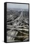 Los Angeles, Aerial of Judge Harry Pregerson Interchange and Highway-David Wall-Framed Stretched Canvas