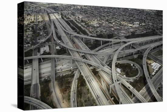 Los Angeles, Aerial of Judge Harry Pregerson Interchange and Highway-David Wall-Stretched Canvas