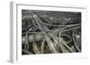 Los Angeles, Aerial of Judge Harry Pregerson Interchange and Highway-David Wall-Framed Photographic Print